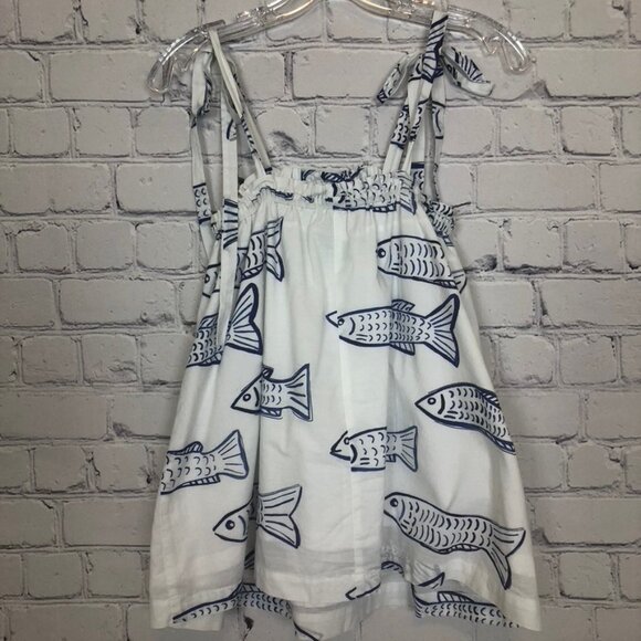 Brooke Wright White Tank Fish Print - Picture 4 of 5